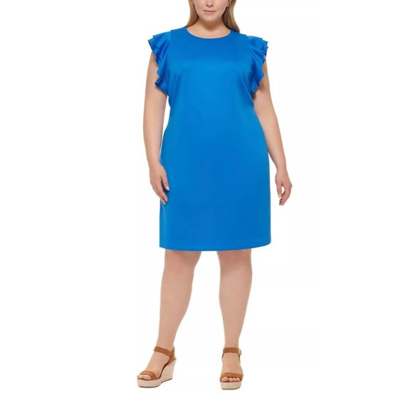 TOMMY HILFIGER Plus Size Sheath Flutter Sleeve Dress 20W - Picture 1 of 1